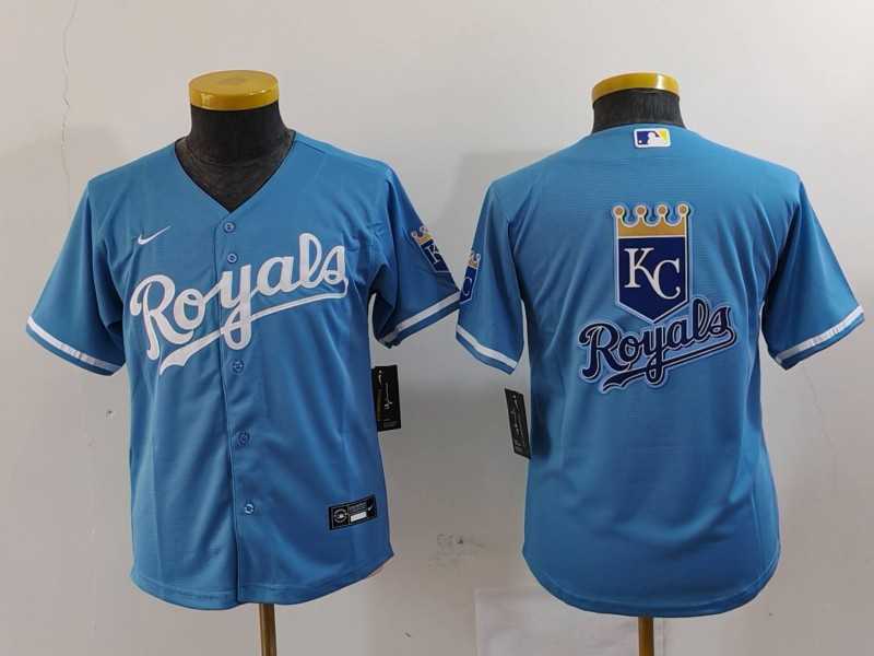 Youth Kansas City Royals Blank Light Blue Cool Base Stitched Jerseys->mlb youth jerseys->MLB Jersey